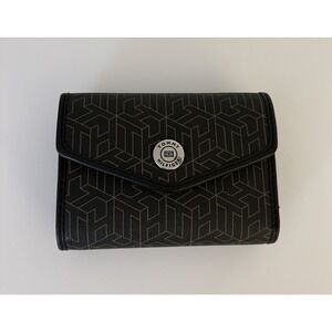 Tommy Hilfiger Wallet Trifold Logo Women's Organizer Wallet Black Gray EUC